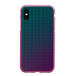 Чехол iPhone XS Max матовый Неоновые светящиеся полосы