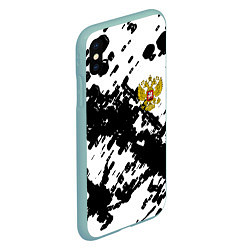 Чехол iPhone XS Max матовый Герб РФ краски чёрнобелый, цвет: 3D-мятный — фото 2