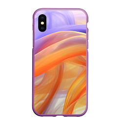 Чехол iPhone XS Max матовый Оранжевая и синяя абстрактная дуга