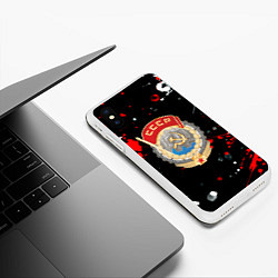 Чехол iPhone XS Max матовый СССР текстура краски, цвет: 3D-белый — фото 2