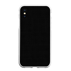 Чехол iPhone XS Max матовый Чёрный в мелкую точку, цвет: 3D-белый