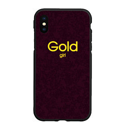 Чехол iPhone XS Max матовый Gold girl, цвет: 3D-черный