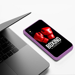 Чехол iPhone XS Max матовый Boxing Champion, цвет: 3D-фиолетовый — фото 2