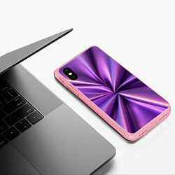 Чехол iPhone XS Max матовый Металлический фиолетовый атлас ткань, цвет: 3D-баблгам — фото 2