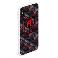 Чехол iPhone XS Max матовый Rockstar - glow rifts, цвет: 3D-белый — фото 2