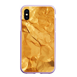 Чехол iPhone XS Max матовый Золотая поверхность камня, цвет: 3D-сиреневый