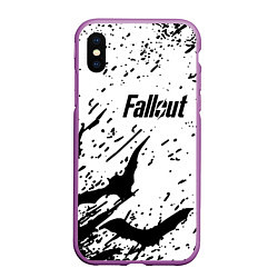 Чехол iPhone XS Max матовый Fallout краски летучие мыши