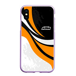 Чехол iPhone XS Max матовый КТМ - оранжевые вставки