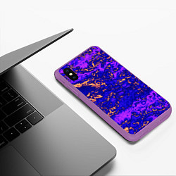 Чехол iPhone XS Max матовый Абстракция золото и фиолетовый, цвет: 3D-фиолетовый — фото 2