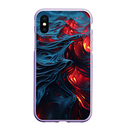 Чехол iPhone XS Max матовый Яркая волнистая абстракция, цвет: 3D-светло-сиреневый