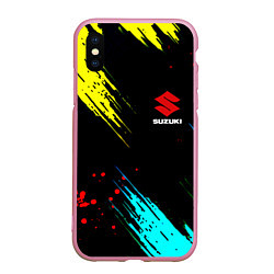 Чехол iPhone XS Max матовый Suzuki краски абстрактные