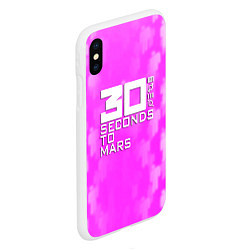 Чехол iPhone XS Max матовый 30 seconds to mars pink, цвет: 3D-белый — фото 2