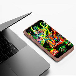 Чехол iPhone XS Max матовый Хамелеон и стихии, цвет: 3D-коричневый — фото 2