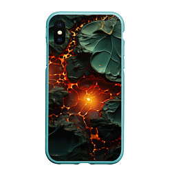 Чехол iPhone XS Max матовый Объемная текстура и лава, цвет: 3D-мятный