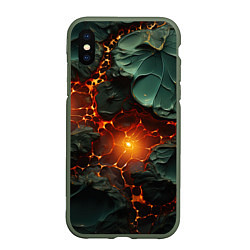 Чехол iPhone XS Max матовый Объемная текстура и лава