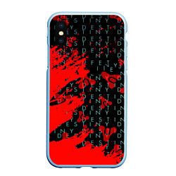 Чехол iPhone XS Max матовый Destiny краски надписи текстура