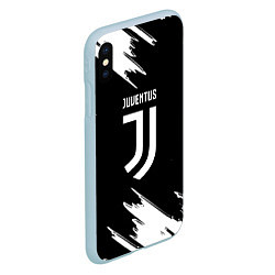 Чехол iPhone XS Max матовый Juventus краски текстура, цвет: 3D-голубой — фото 2