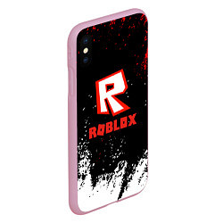 Чехол iPhone XS Max матовый Roblox текстура мобайл, цвет: 3D-розовый — фото 2