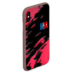 Чехол iPhone XS Max матовый NBA краски текстура, цвет: 3D-коричневый — фото 2