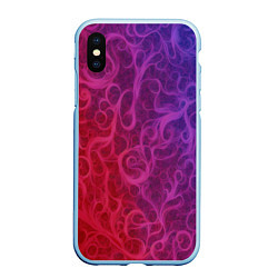 Чехол iPhone XS Max матовый Вихревые узоры на градиенте, цвет: 3D-голубой