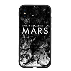 Чехол iPhone XS Max матовый Thirty Seconds to Mars black graphite, цвет: 3D-черный