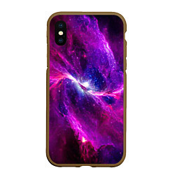 Чехол iPhone XS Max матовый Фантастическая галактика, цвет: 3D-коричневый