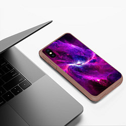 Чехол iPhone XS Max матовый Фантастическая галактика, цвет: 3D-коричневый — фото 2