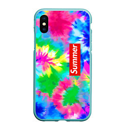 Чехол iPhone XS Max матовый Color abstraction - summer, цвет: 3D-мятный