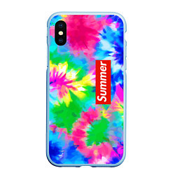 Чехол iPhone XS Max матовый Color abstraction - summer, цвет: 3D-голубой