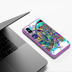 Чехол iPhone XS Max матовый Сплетенные круги Инь Ян, цвет: 3D-фиолетовый — фото 2