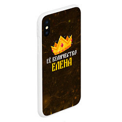 Чехол iPhone XS Max матовый Корона её величество Елена, цвет: 3D-белый — фото 2