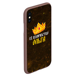 Чехол iPhone XS Max матовый Корона её величество Ольга, цвет: 3D-коричневый — фото 2