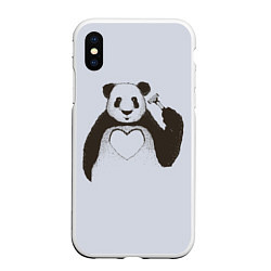 Чехол iPhone XS Max матовый Panda love art