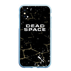 Чехол iPhone XS Max матовый Dead space текстура, цвет: 3D-голубой