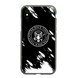 Чехол iPhone XS Max матовый Ramones краски, цвет: 3D-темно-зеленый