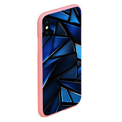 Чехол iPhone XS Max матовый Синие объемные геометрические объекты, цвет: 3D-баблгам — фото 2