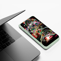 Чехол iPhone XS Max матовый Хамелеоновый рейв, цвет: 3D-салатовый — фото 2
