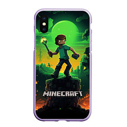 Чехол iPhone XS Max матовый Персонаж в мире Minecraft