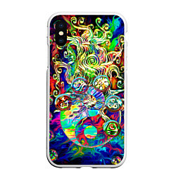 Чехол iPhone XS Max матовый Знаковые пузырьки, цвет: 3D-белый