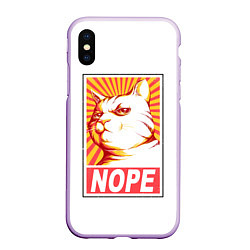 Чехол iPhone XS Max матовый Nope - cat, цвет: 3D-сиреневый