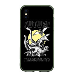 Чехол iPhone XS Max матовый Future paleontology, цвет: 3D-темно-зеленый