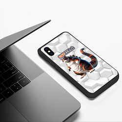 Чехол iPhone XS Max матовый Catzilla big, цвет: 3D-черный — фото 2