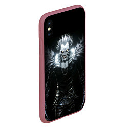 Чехол iPhone XS Max матовый Ryuk - Тетрадь смерти, цвет: 3D-малиновый — фото 2