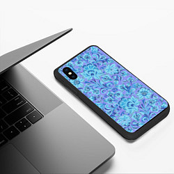 Чехол iPhone XS Max матовый Узоры и цветы гжель паттерн, цвет: 3D-черный — фото 2