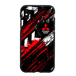 Чехол iPhone XS Max матовый Mitsubishi - sport style, цвет: 3D-черный