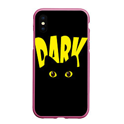 Чехол iPhone XS Max матовый Dark cat eyes - черный кот