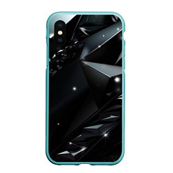 Чехол iPhone XS Max матовый Black luxury abstract