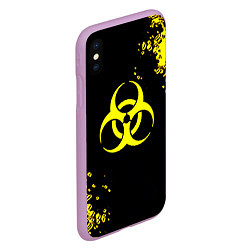 Чехол iPhone XS Max матовый Знак биологической опасности краски, цвет: 3D-сиреневый — фото 2