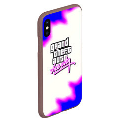 Чехол iPhone XS Max матовый GTA неон краски, цвет: 3D-коричневый — фото 2