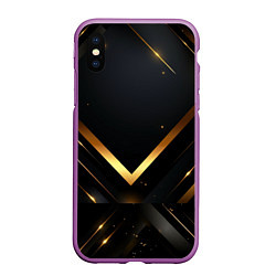 Чехол iPhone XS Max матовый Gold luxury black abstract